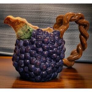 Fitz and Floyd Grape Arbor Collection Grape Pitcher 1988 Vintage 1.5 Quarts RARE